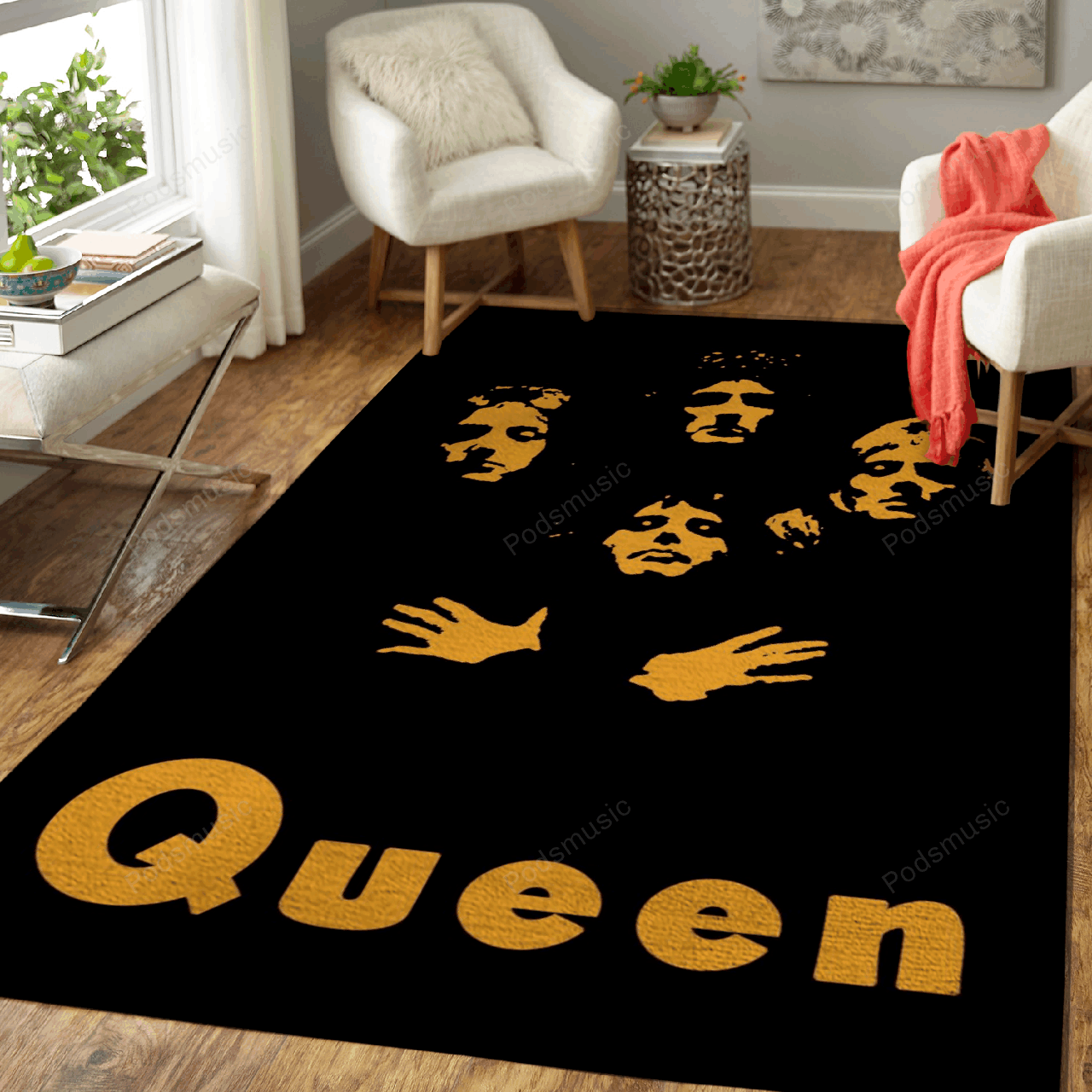 Queen Band All About Music Art For Fans Area Rug Living Room Carpet Rug Regtangle Carpet Floor Decor Home Decor