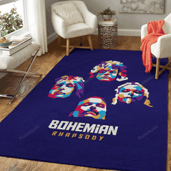 Queen Bohemian Rhapsody Music Art For Fans Area Rug Living Room Carpet