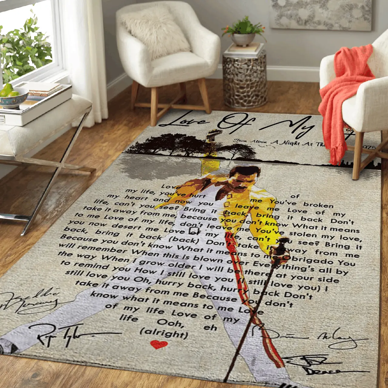 Queen Love Of My Life Leave Me Love Rug Mat All Over Print Area Rug Rug Regtangle Carpet Floor Decor Home Decor