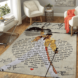 Queen Love Of My Life Leave Me Love Rug Mat All Over Print Area Rug Rug Regtangle Carpet Floor Decor Home Decor