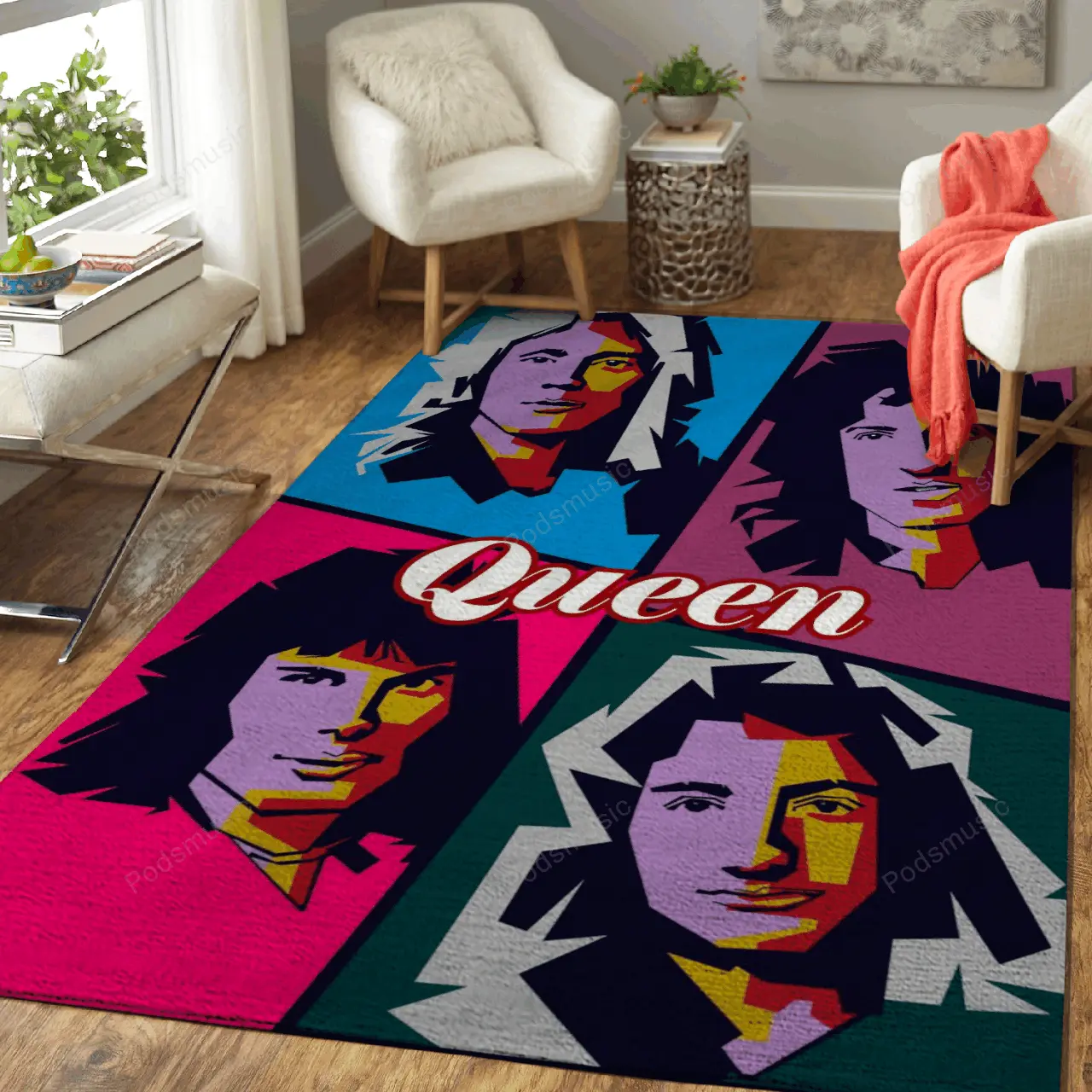 Queen Music Popart Art For Fans Area Rug Living Room Carpet Rug Regtangle Carpet Floor Decor Home Decor