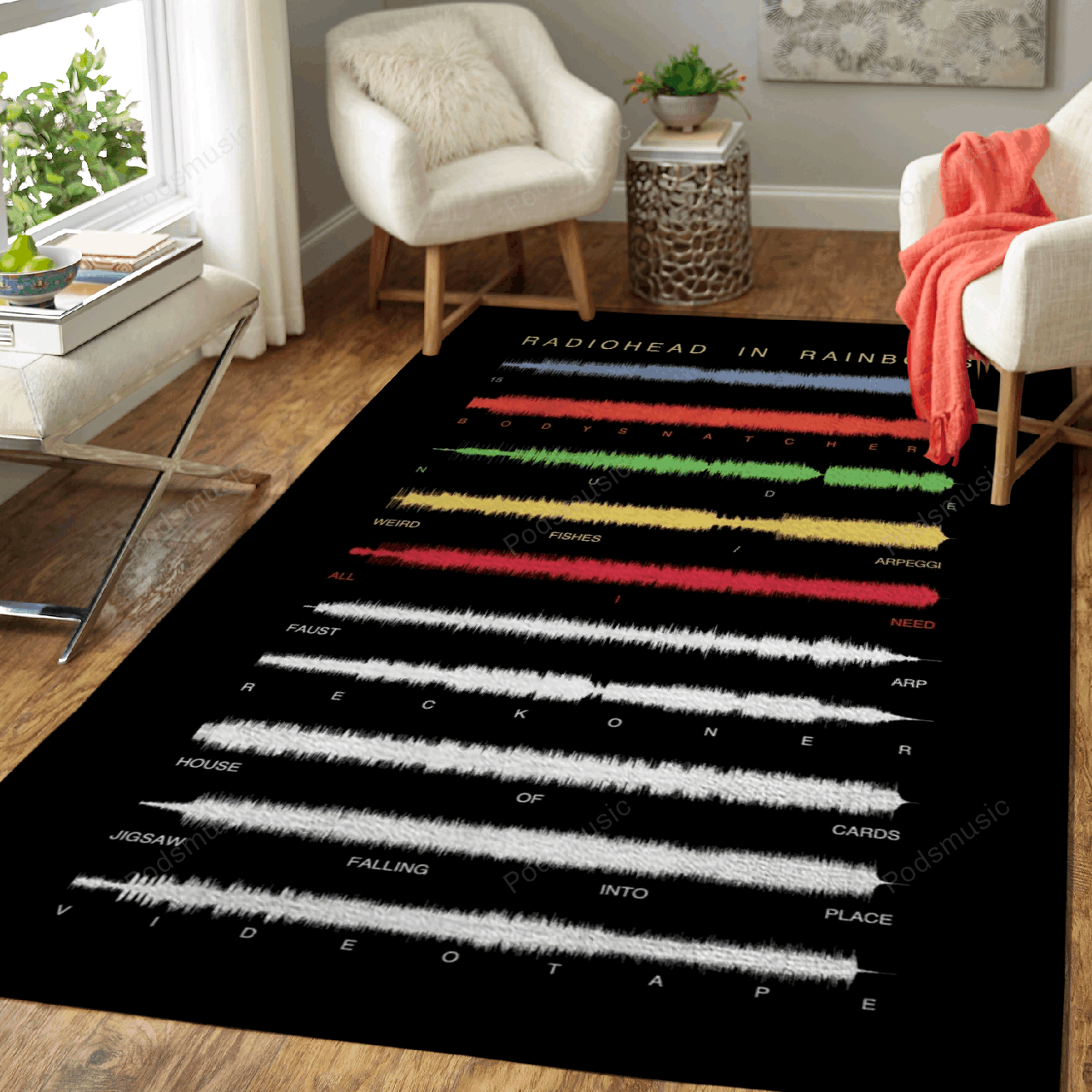 Radiohead Soundwave Art Music Soundwave Art Art For Fans Area Rug Living Room Carpet Rug Regtangle Carpet Floor Decor Home Decor