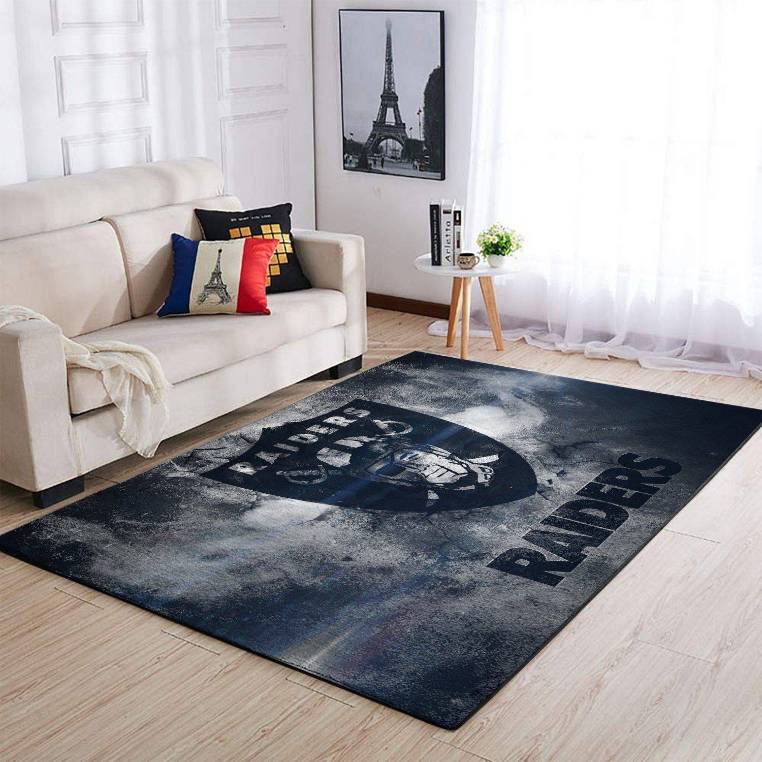 Raiders Area Rug Nfl Football Team Logo Carpet Living Room Rugs Rug Regtangle Carpet Floor Decor Home Decor V1641