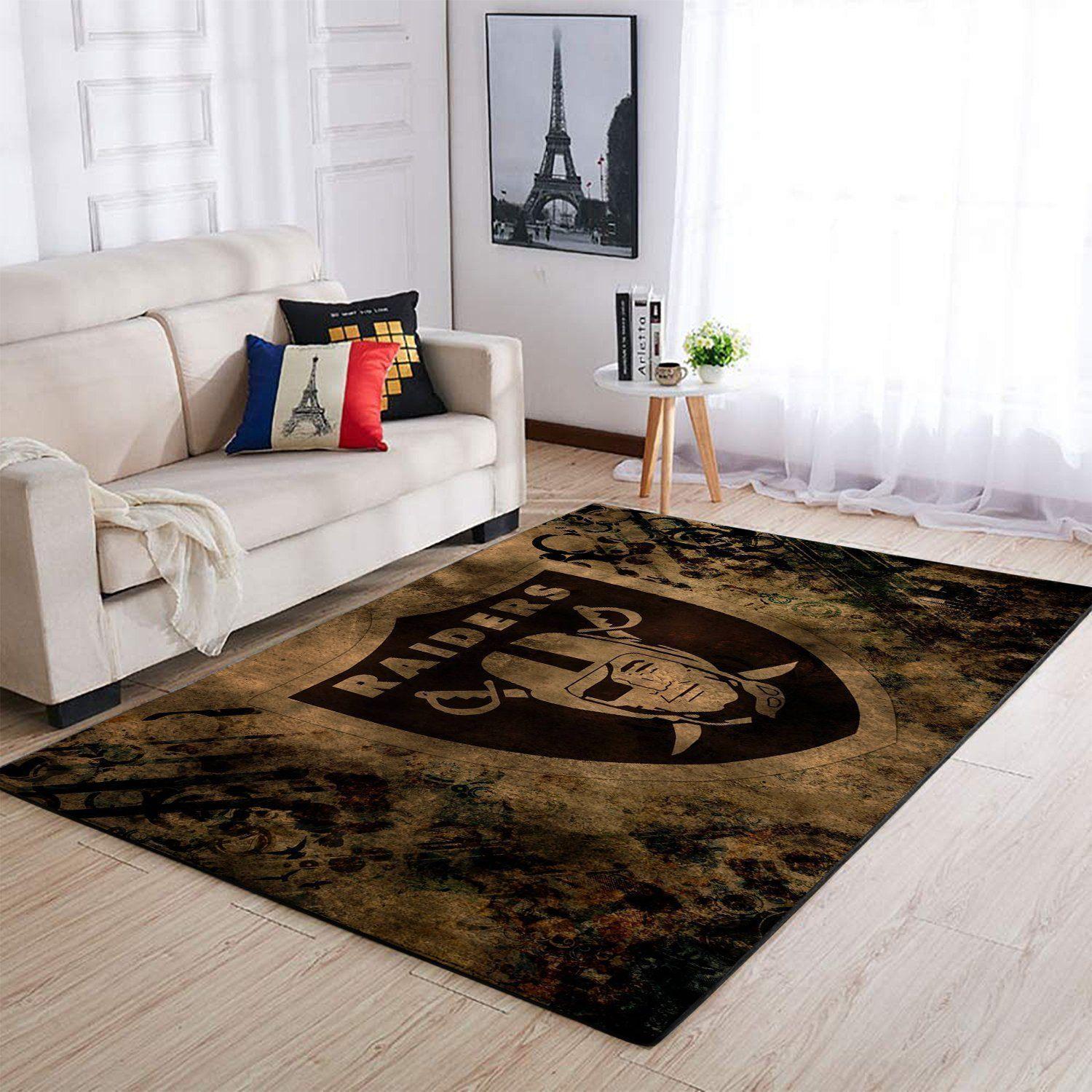 Raiders Area Rug Nfl Football Team Logo Carpet Living Room Rugs Rug Regtangle Carpet Floor Decor Home Decor V1650