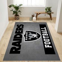 Raiders Football Banner Nfl Logo Area Rug For Gift Living Room Rug Hom