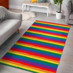 Rainbow Flag Lgbt Patterm Print Area Rug Living Room Rug Home Decor