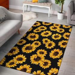 Red Floral Poppy Pattern Print Area Rug Living Room Rug Home Decor