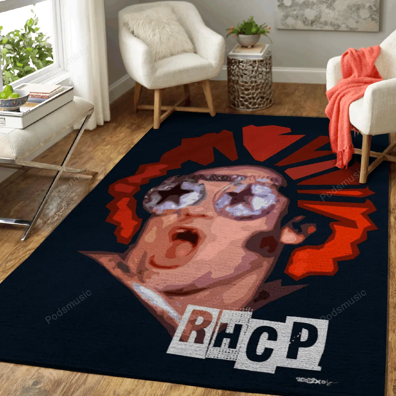 Red Hat Chily Peppers Music Art For Fans Area Rug Living Room Carpet Rug Regtangle Carpet Floor Decor Home Decor