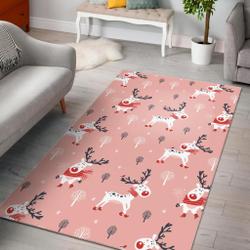Reindeer Christmas Pattern Print Area Rug Living Room Rug Home Decor