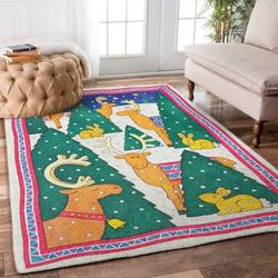 Reindeers Around The Christmas Trees Dhcdhc Ld1610 Rug Living Room Rug Home Decor