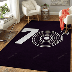 Retro Music 70S Vintage I Love Music Art For Fans Area Rug Living Room Carpet Rug Regtangle Carpet Floor Decor Home Decor