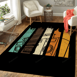 Retro Radio Music Illustration Art For Fans Area Rug Living Room Carpet Rug Regtangle Carpet Floor Decor Home Decor