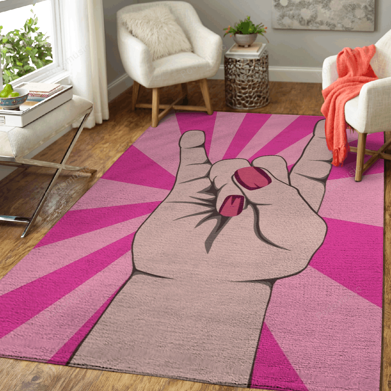 Retro Rock Girl Rock Music Art For Fans Area Rug Living Room Carpet Rug Regtangle Carpet Floor Decor Home Decor