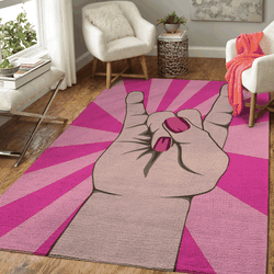Retro Rock Girl Rock Music Art For Fans Area Rug Living Room Carpet Rug Regtangle Carpet Floor Decor Home Decor