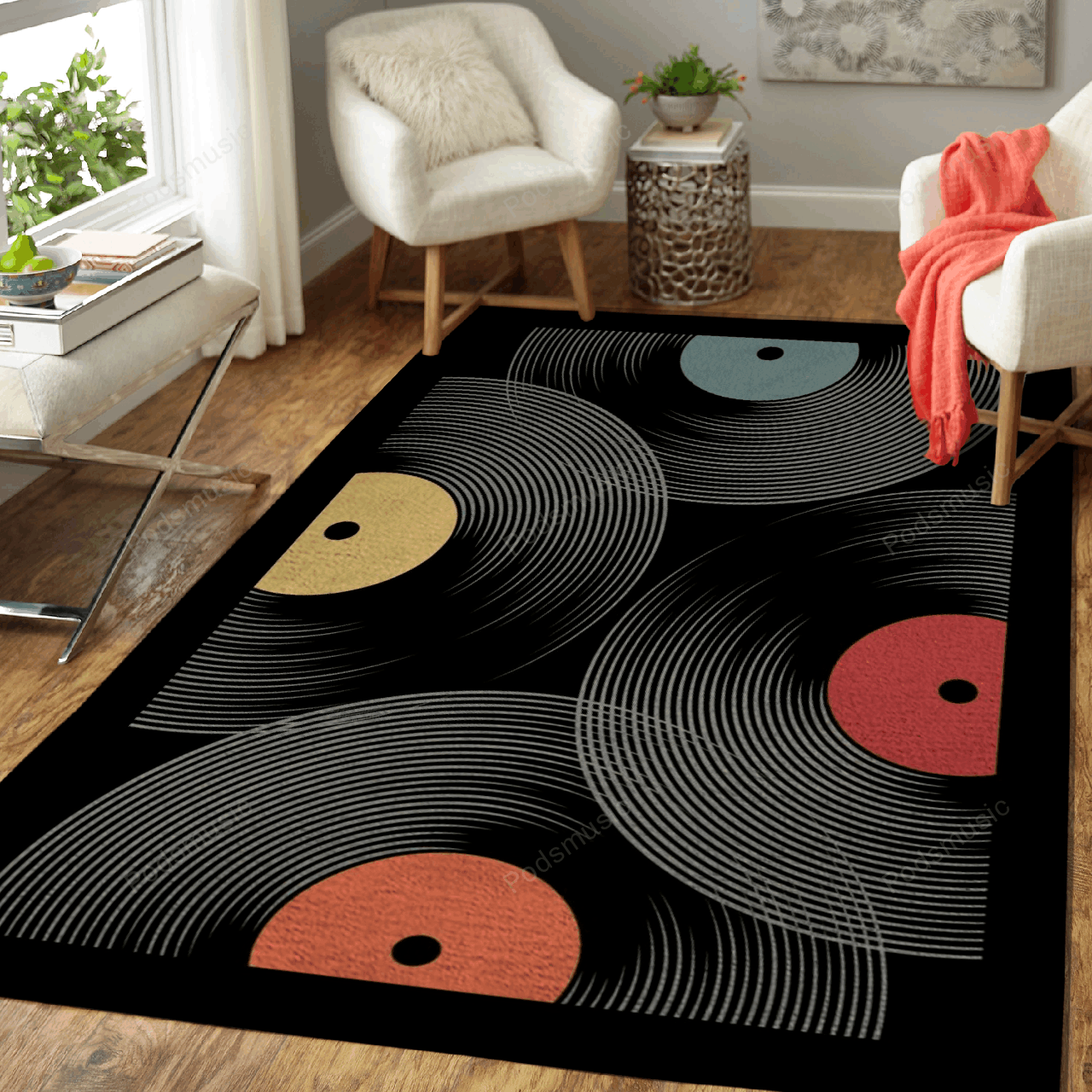 Retro Vinyl 4 Music Art For Fans Area Rug Living Room Carpet Rug Regtangle Carpet Floor Decor Home Decor