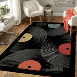 Retro Vinyl 4 Music Art For Fans Area Rug Living Room Carpet Rug Regtangle Carpet Floor Decor Home Decor