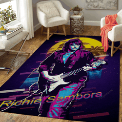 Richie Sambora Artwork Music Synthwave 80S Art For Fans Area Rug Living Room Carpet Rug Regtangle Carpet Floor Decor Home Decor
