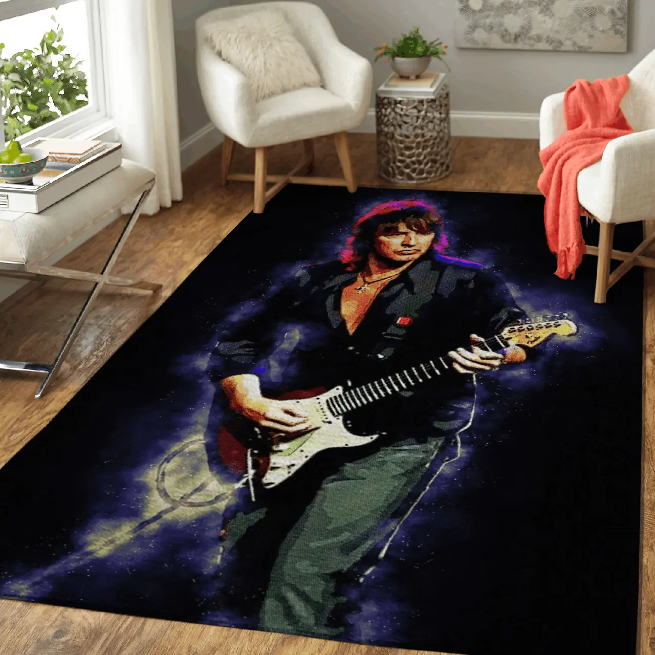 Richie Sambora Bon Jovi American Rock Band Art For Fans Area Rug Rug Regtangle Carpet Floor Decor Home Decor