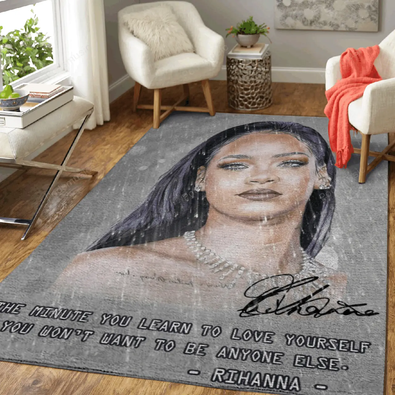 Rihanna Artwork Pop Music Collection Art For Fans Area Rug Living Room Carpet Rug Regtangle Carpet Floor Decor Home Decor