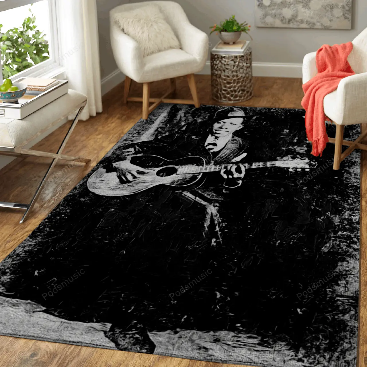 Robert Johnson Music Monochrome Art For Fans Area Rug Living Room Carpet Rug Regtangle Carpet Floor Decor Home Decor