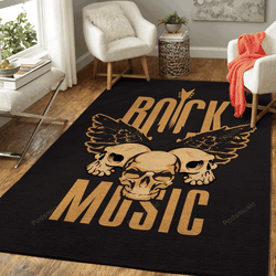 Rock Music Skulls Music Art For Fans Area Rug Living Room Carpet Rug Regtangle Carpet Floor Decor Home Decor