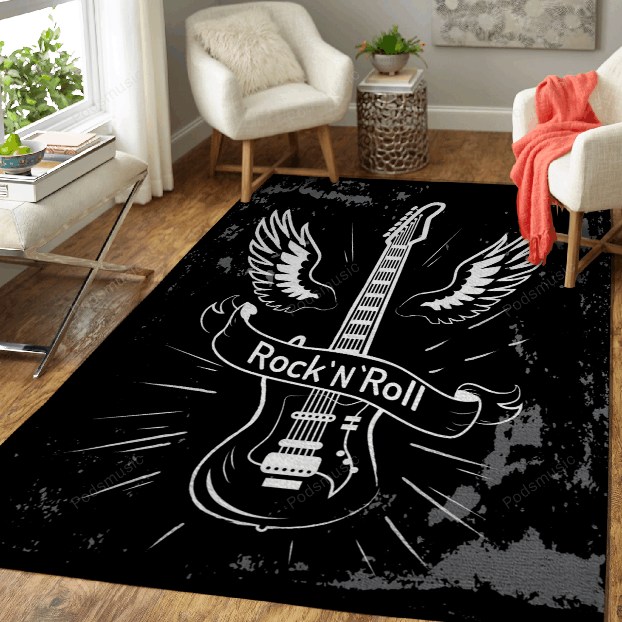 Rock N Roll Rock Music Art For Fans Area Rug Living Room Carpet Rug Regtangle Carpet Floor Decor Home Decor