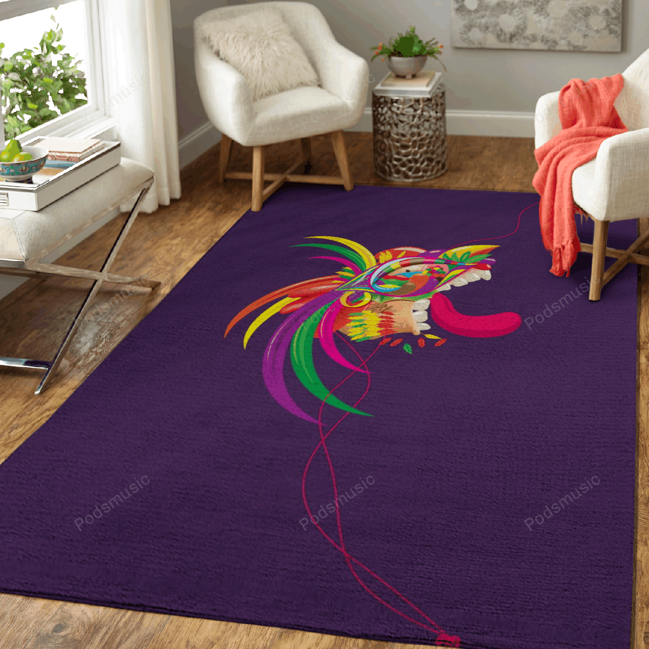 Rooster Music Art For Fans Area Rug Living Room Carpet Rug Regtangle Carpet Floor Decor Home Decor