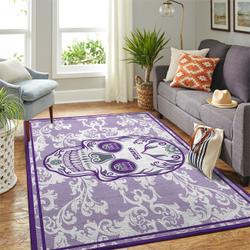 Sacramento Kings Nba Rug Skull Flower Style Living Room Carpet Regtangle Carpet