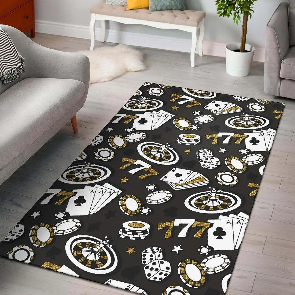 Poker Casino Print Pattern Area Rug Kitchen Rug Home Us Decor