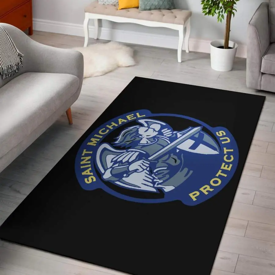 Saint Michael Protect Us Area Rug Living Room Rug Home Decor Carpet Ktsr