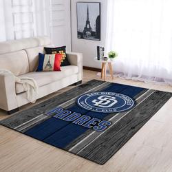 San Diego Padres Wooden Area Rug Mlb Baseball Team Logo Carpet Living Room Rugs