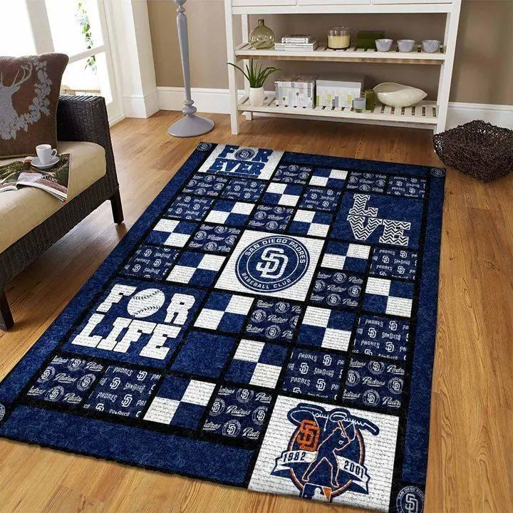 San Diego Padres Area Rug Mlb Team Logo Carpet Living Room Rugs V6706