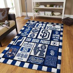 San Diego Padres Area Rug Mlb Team Logo Carpet Living Room Rugs V6709