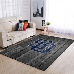 San Diego Padres Wooden Area Rug Mlb Baseball Team Logo Carpet Living Room Rugs