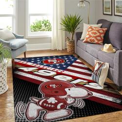 San Francisco 49Ers Nfl Rugs American Flag Snoopy Living Room Regtangle Carpet