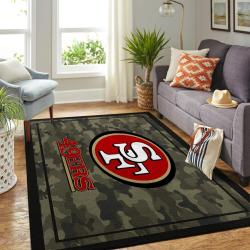 San Francisco 49Ers Nfl Area Rugs Camo Style Living Room Regtangle Carpet