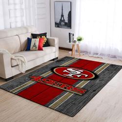 San Francisco 49Ers Nfl Rugs Football Living Room Wooden Style Regtangle Carpet