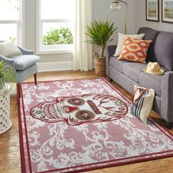 San Francisco 49Ers Nfl Rugs Skull Flower Style Living Room Regtangle Carpet