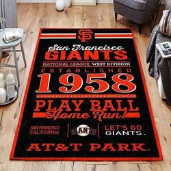 MLB San Francisco Giants Team Logo Area Living Room Rug V1083