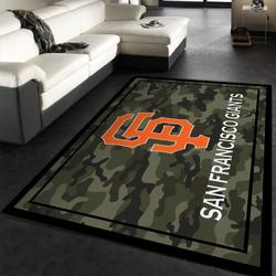MLB San Francisco Giants Team Logo Camo Style Area Living Room Rug