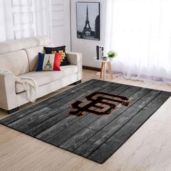 MLB San Francisco Giants Team Logo Area Wooden Style Living Room Rug