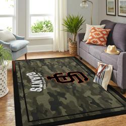 MLB San Francisco Giants Team Logo Camo Style Area Living Room Rug 2
