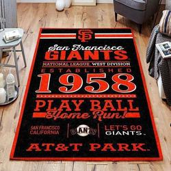 MLB San Francisco Giants Team Logo Area Living Room Rug V11216