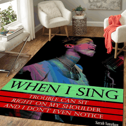 Sarah Vaughan Quote Music Art For Fans Area Rug Living Room Carpet Rug Regtangle Carpet Floor Decor Home Decor