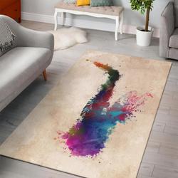 Saxophone Instrument Area Rug Living Room Rug Home Decor Bedroom Family Decor