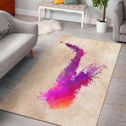 Saxophone Instrument Area Rug Living Room Rug Home Decor Gift For Fans Home Decor