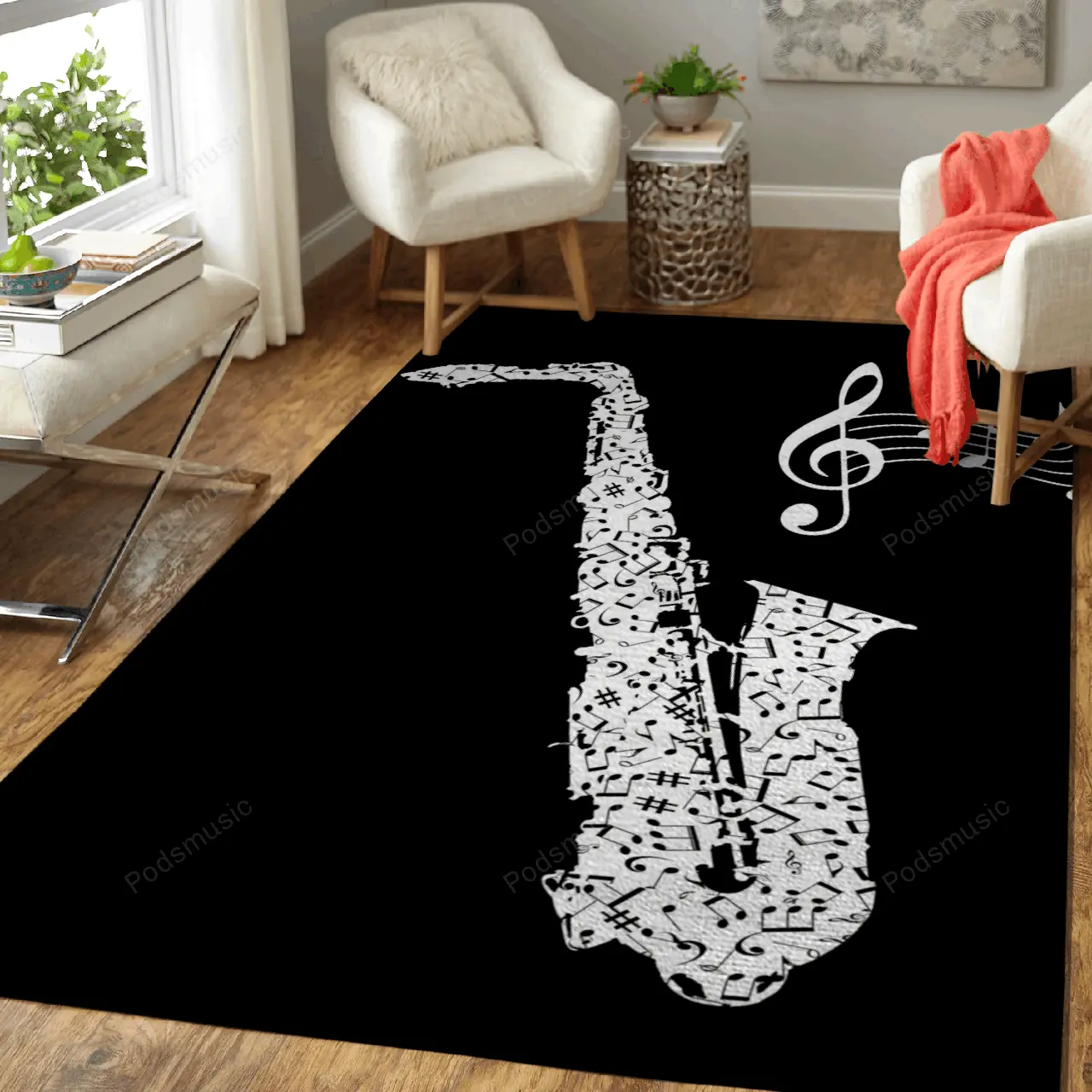 Saxophone Music Instrument Music Art For Fans Area Rug Living Room Carpet Rug Regtangle Carpet Floor Decor Home Decor