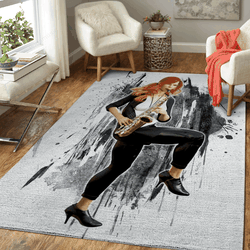 Saxophone Musician Music Art For Fans Area Rug Living Room Carpet Rug Regtangle Carpet Floor Decor Home Decor