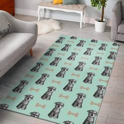 Schnauzer Dog Puppy Print Pattern Area Rug Living Room Rug Home Decor