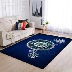 Seattle Mariners Area Rug Mlb Baseball Team Logo Living Room Rugs Home Decor 2